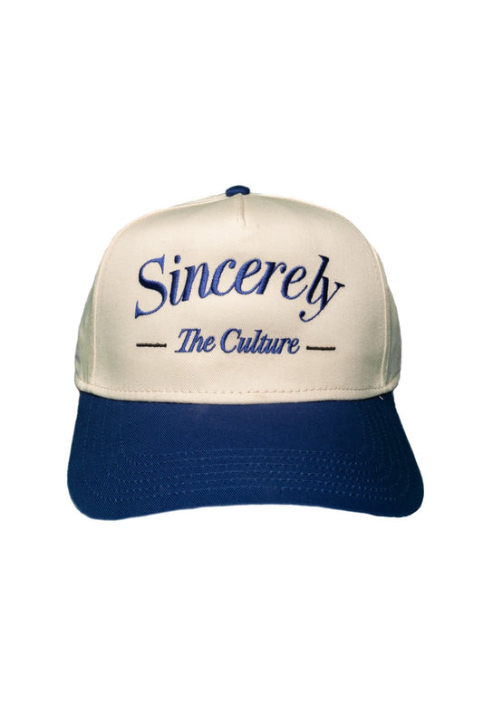 Sincerely, The Culture  Hat (Cream & Royal Blue)